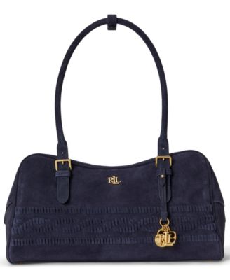Lauren Ralph Lauren средняя сумка-конверт из замши с тиснением в виде косы, модель Marcy