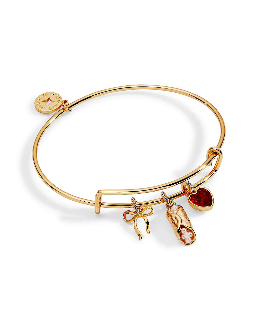 Alex and Ani браслет-браслет с подвесками в виде банта и сердца "There Cannoli Be You"