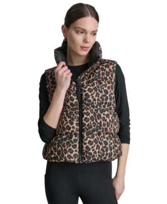 DKNY Sport Women's Puffer Animal-Print Vest
