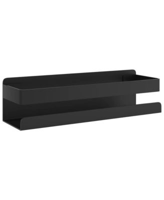 vidaXL Shower Shelf Matt Black 9.1"x2.6"x2.4" Brushed 304 Stainless Steel