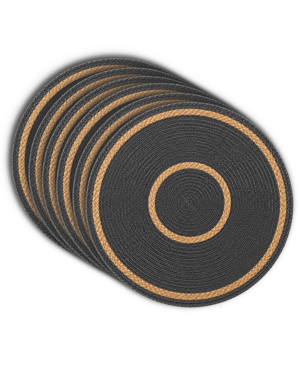 Dainty Home Phoenix Jute and Polypropylene Placemats Set of 6 - Durable Table Mats