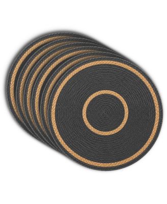 Dainty Home Phoenix Jute and Polypropylene Placemats Set of 6 - Durable Table Mats