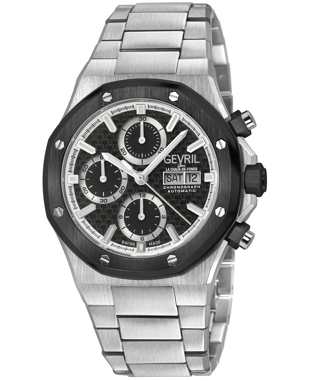 Мужские швейцарские часы Gevril Kingsgate Swiss Automatic серебристый корпус из нержавеющей стали с браслетом