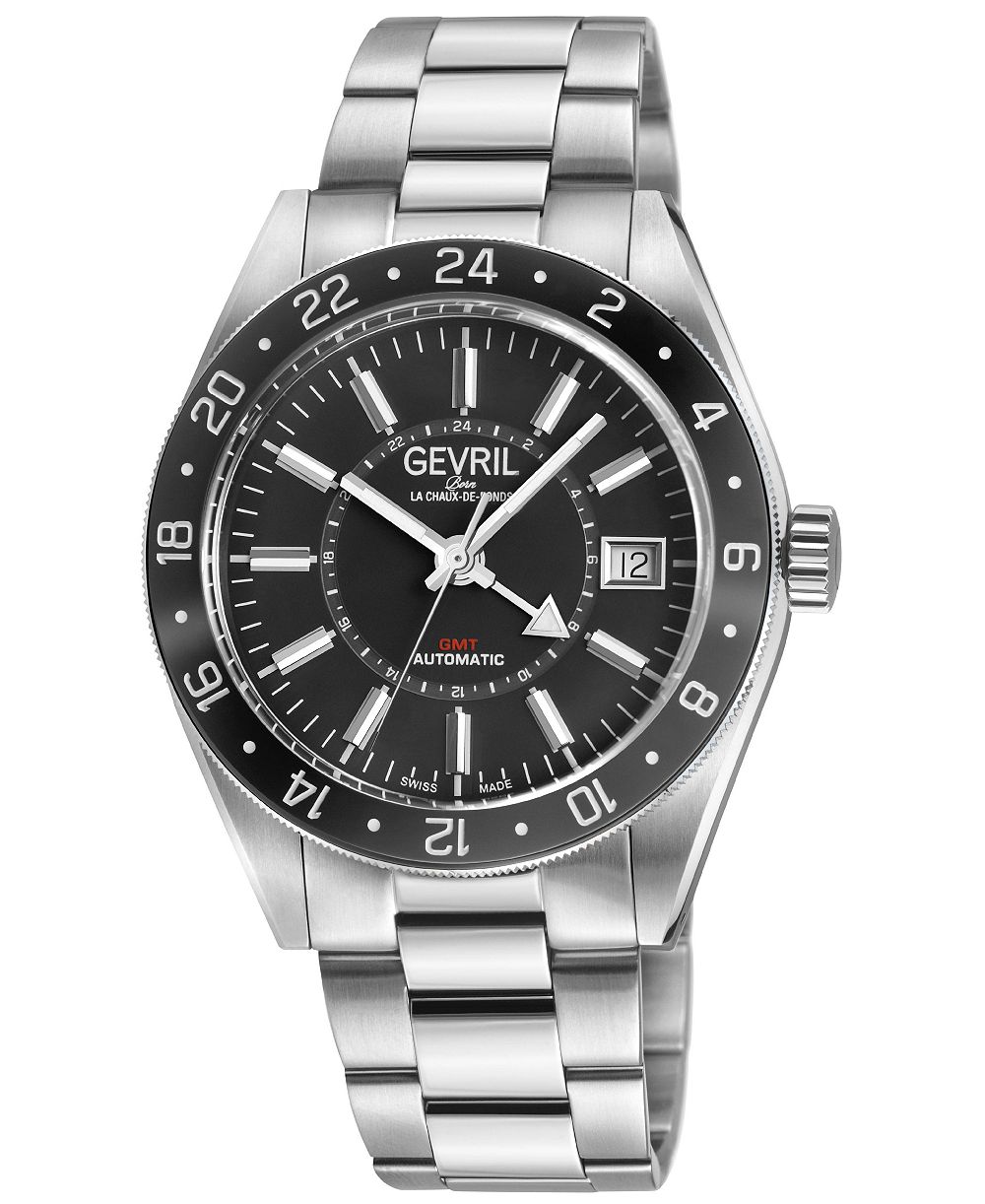 Gevril Мужские швейцарские часы Belmont Automatic, серебристая нержавеющая сталь