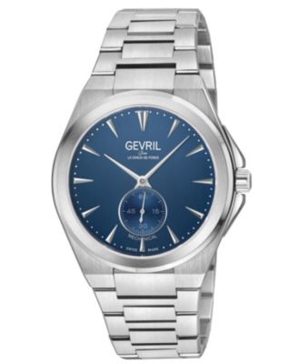 Gevril Men's Swiss Made Montauk Swiss Mechanical Silver Stainless Steel Bracelet Watch