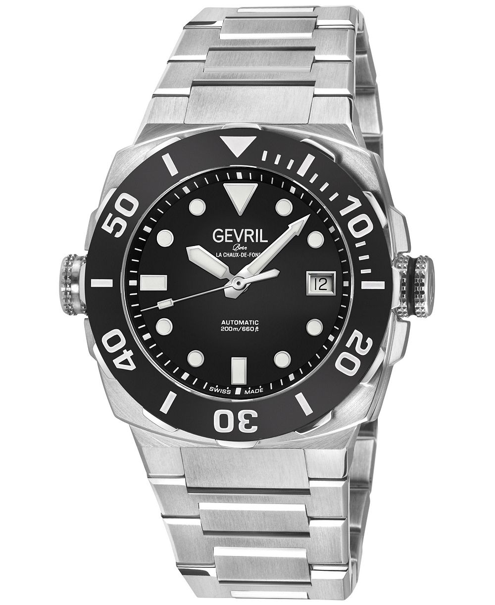 Мужские часы Gevril Fortuna Swiss Automatic Silver Stainless Steel