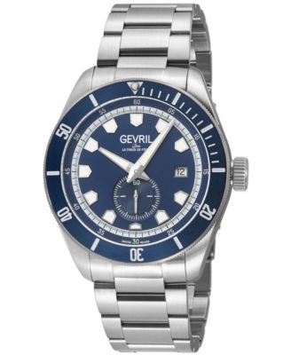 Gevril Men's Swiss Made Yorkville Swiss Automatic Silver Stainless Steel Bracelet Watch