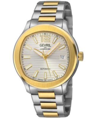 Gevril Men's Swiss Made Stuyvesant Swiss Automatic Two tone Stainless Steel Bracelet Watch