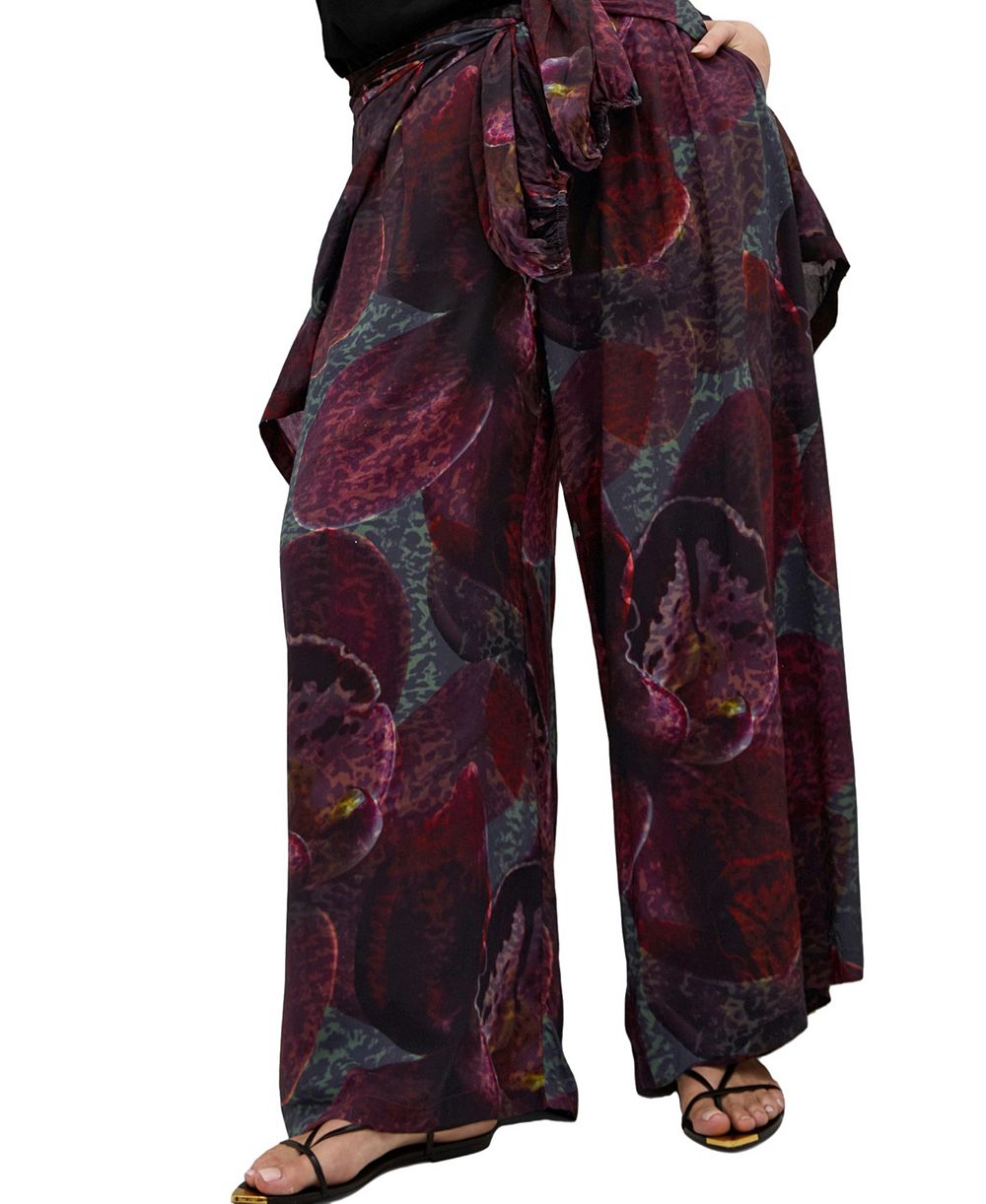 CITY CHIC Plus Size Piper Orchid Print Wide Leg Pant