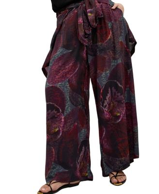 CITY CHIC Plus Size Piper Orchid Print Wide Leg Pant