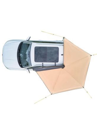 HONGGE Retractable 270 Degree Vehicle Side Awning 52 Square Feet Waterproof UPF 50 Plus Shelter for SUV Van and Truck
