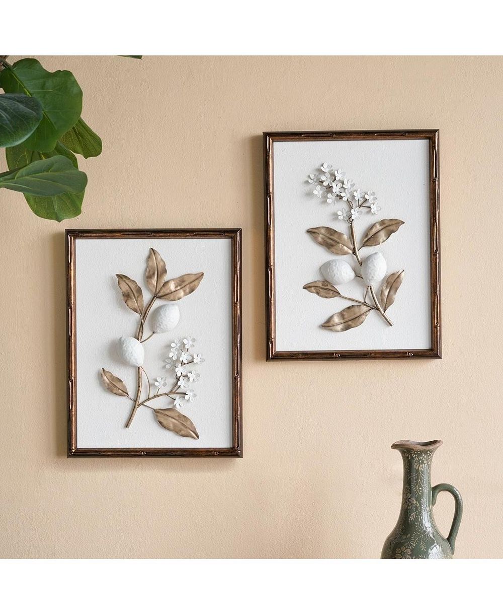 LAOTIES Настенное искусство Botanical Framed Iron Branch, набор из 2 шт., 13x17"