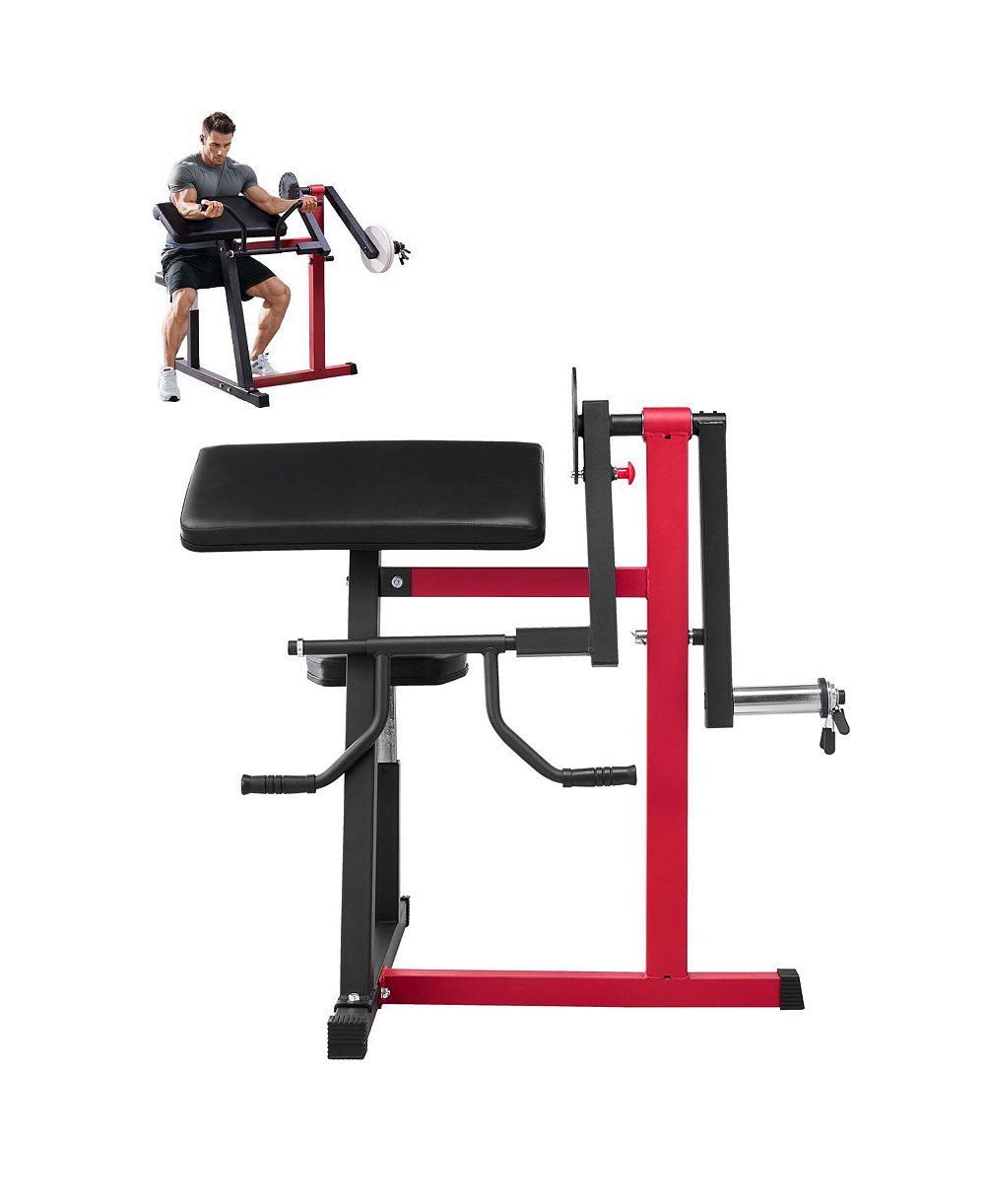 HONGGE 2-in-1 Preacher Curl and Triceps Extension Machine with 7-Level Seat for Isolated Arm Training