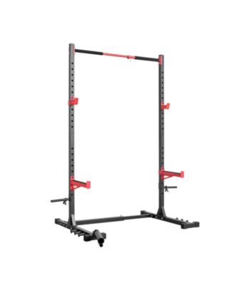 HONGGE Multifunctional Power Cage Squat Rack 980 lbs with 22 Height Levels Landmine and 6 Band Pegs
