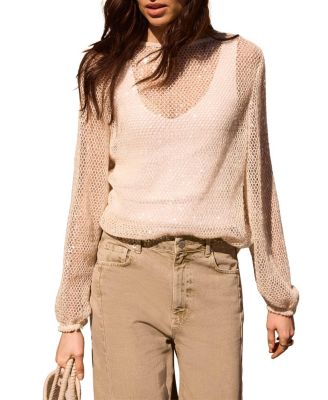 Mint Velvet Women's Sequin Layered Balloon Top