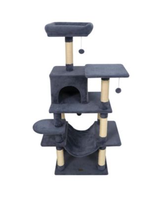 SUGIFT 58in Multi-Level Cat Tree Soft Plush Cat Tower with Padded Top Perch