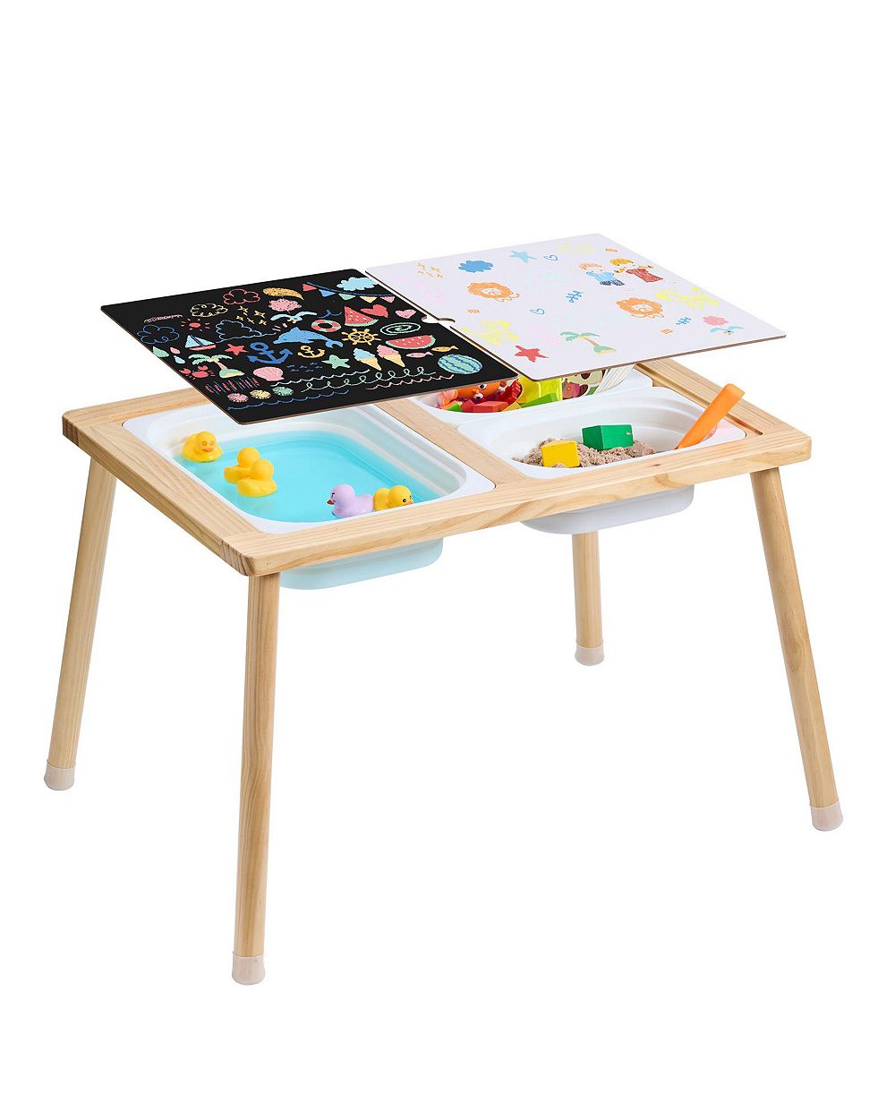 HONGGE Wooden Sensory Activity Table, Ages 3-6