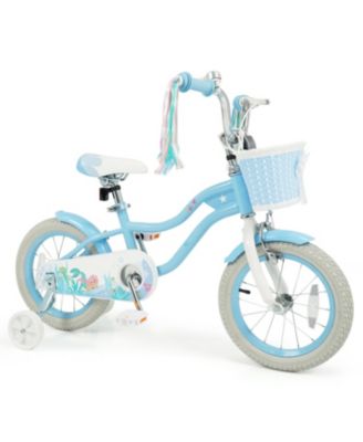 Детский велосипед Slickblue Sea Princess 14" с корзиной, регулируемый, для детей от 3 лет