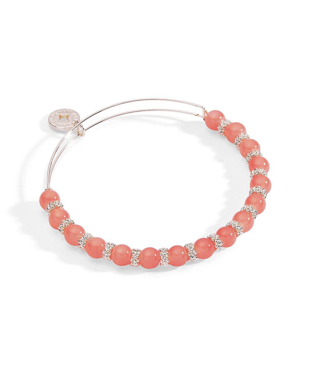 Браслет Alex and Ani Cherry Quartz Beaded Charm Bangle