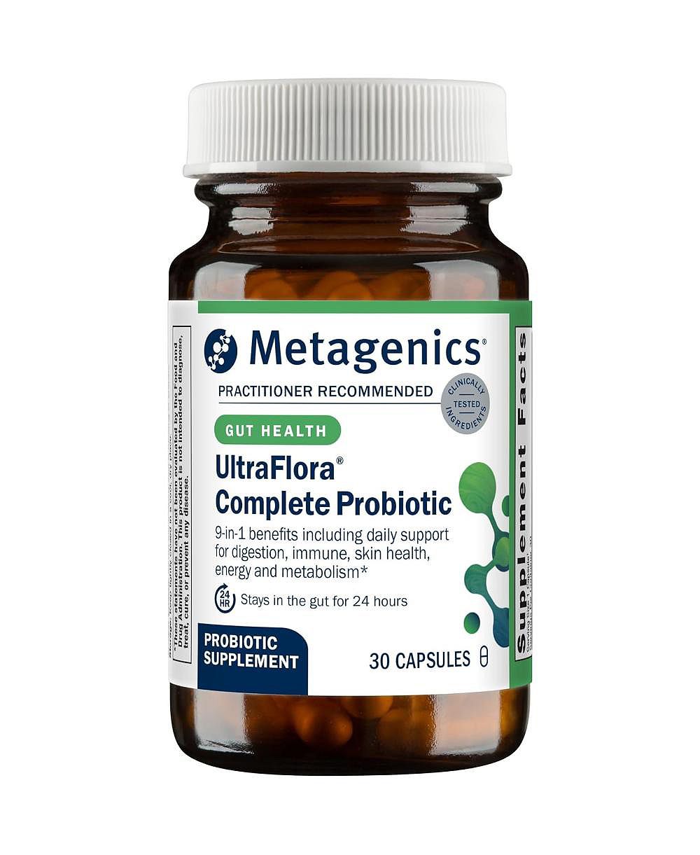 Metagenics UltraFlora Complete - многоштаммовый пробиотик для баланса пищеварения и поддержки иммунитета - капсулы с лакто- и бифидобактериями