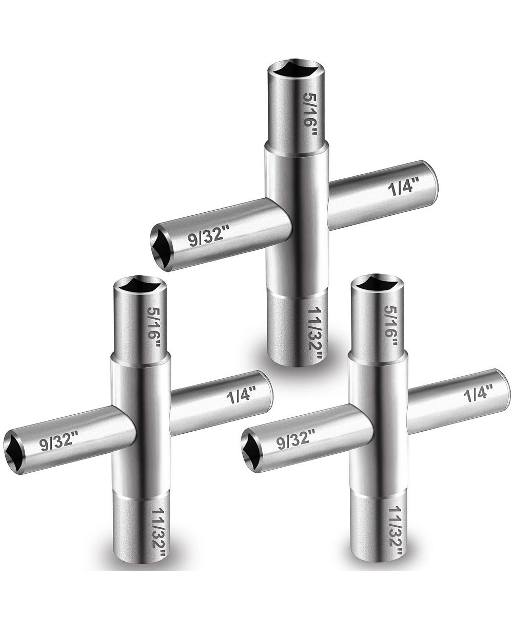 XDOVET Sillcock Key Set 4-Way Steel Utilities Meter Box Cabinet Opening