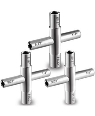 XDOVET Sillcock Key Set 4-Way Steel Utilities Meter Box Cabinet Opening