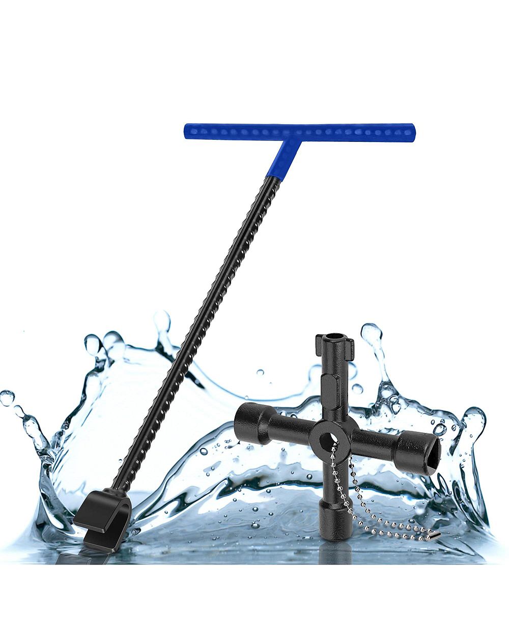 XDOVET Water Meter Key Steel Shut Off Tool Wrench Utility Cabinet Opening