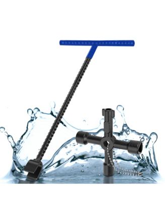 XDOVET Water Meter Key Steel Shut Off Tool Wrench Utility Cabinet Opening