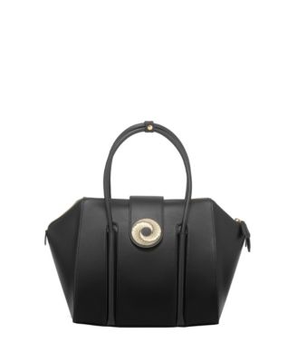 Aranyani La Donna Italian Leather Shoulder Bag with Gold Monogram
