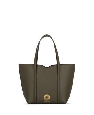 Aranyani Amala Italian Leather Zip Tote Bag with Gold Monogram