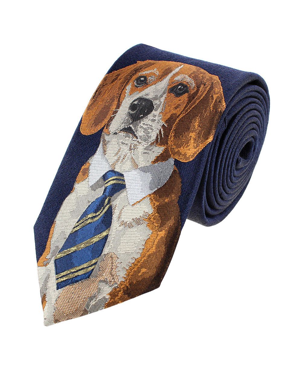 Мужской шелковый галстук TRAFALGAR Men's Man's Best Friend Series Beagle Silk Novelty Necktie