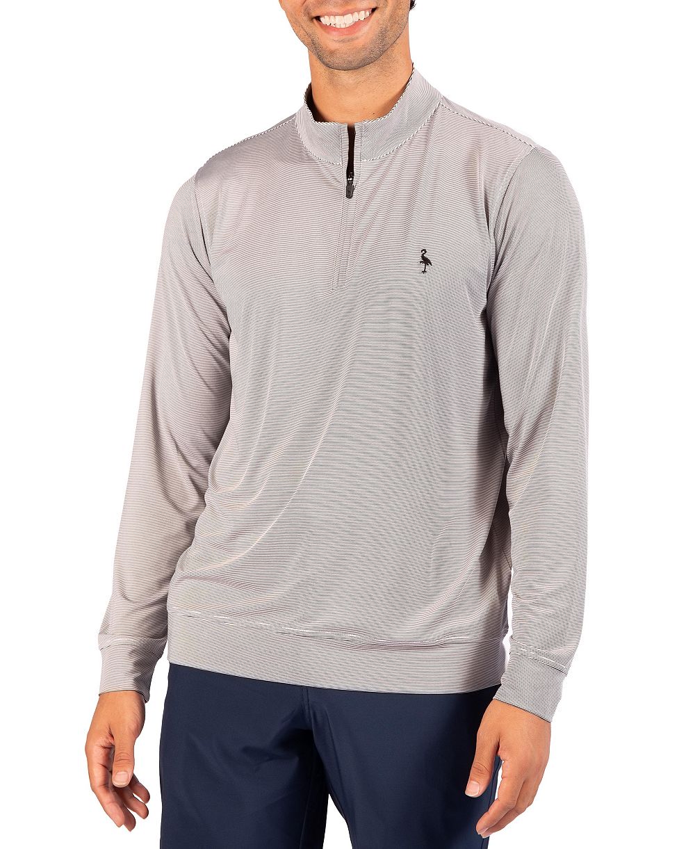Tailorbyrd Men's Mini Stripe Performance Quarter Zip Sweater
