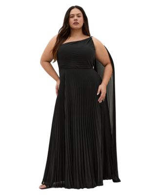 CITY CHIC Plus Size Eloura One Shoulder Pleat Maxi Dress