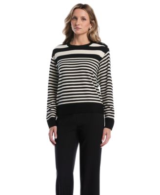 Женский полосатый свитер Rafaella Petites Striped Crewneck Long-Sleeve