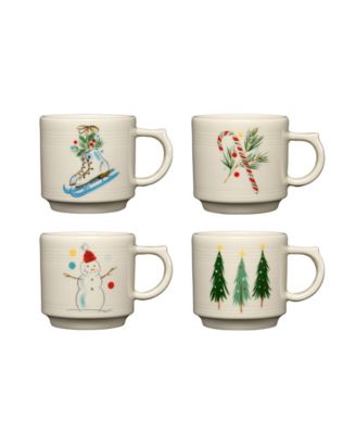 Fiesta Jolly Christmas Stackable Mugs, Set of 4