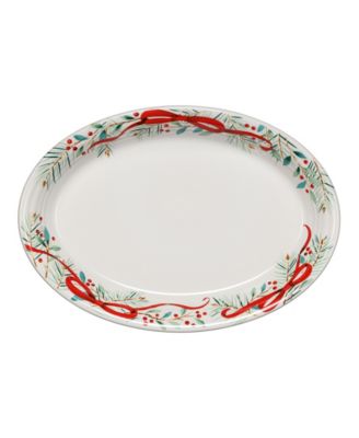 Fiesta Holly Berry Christmas Garland Oval Serving Platter