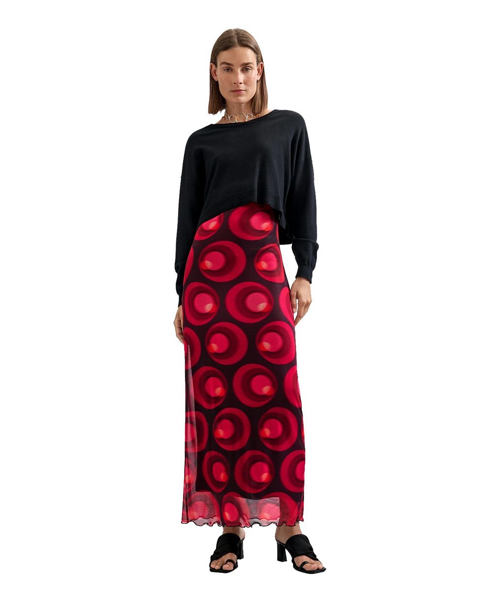 Платье Desigual Women's 2-in-1 Spaghetti-Strap Midi Knit