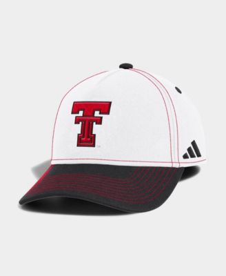 Мужская и женская кепка adidas White/Black Texas Tech Red Raiders 2026 Sideline A-Frame Adjustable