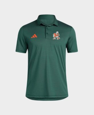 Мужской adidas Green Miami Hurricanes Ultimate 365 Stripe Polo