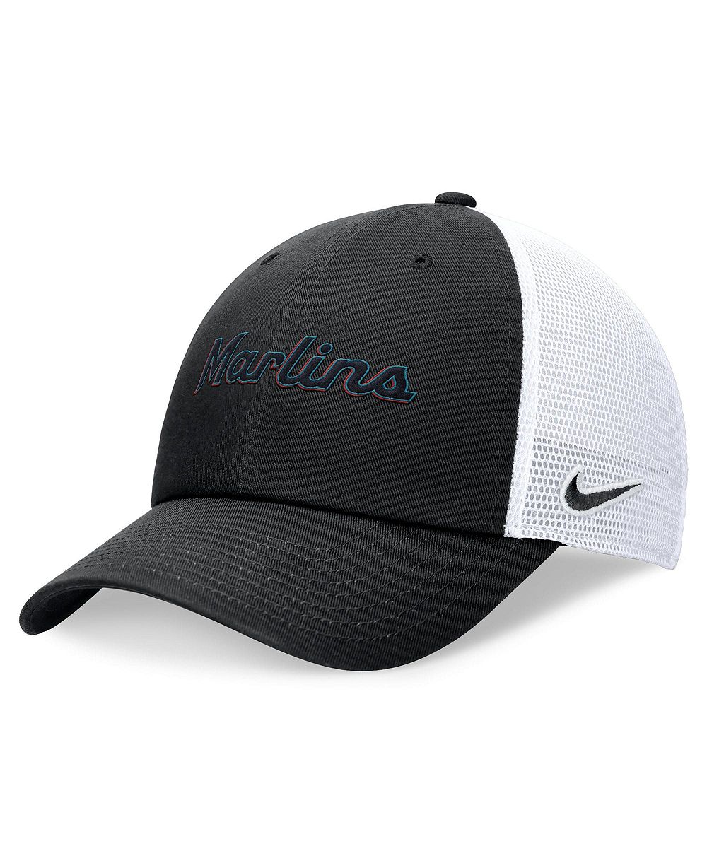 Мужская кепка Nike Black Miami Marlins Wordmark Adjustable Trucker Hat
