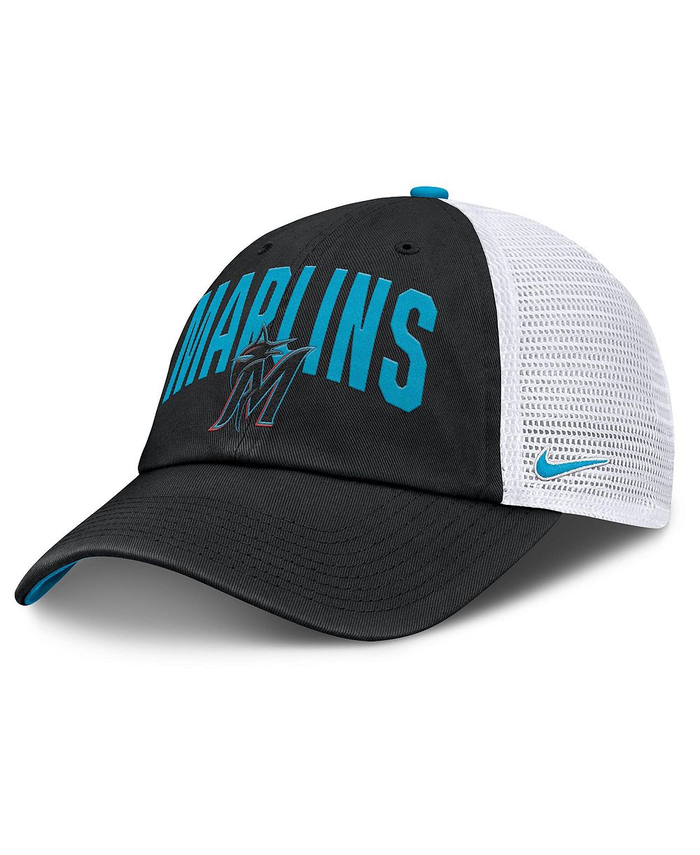 Nike Мужская черная кепка Miami Marlins Primetime Club Adjustable Trucker