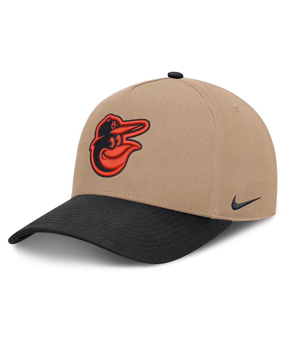 Мужская кепка Nike Khaki/Black Baltimore Orioles Rise A-Frame Adjustable