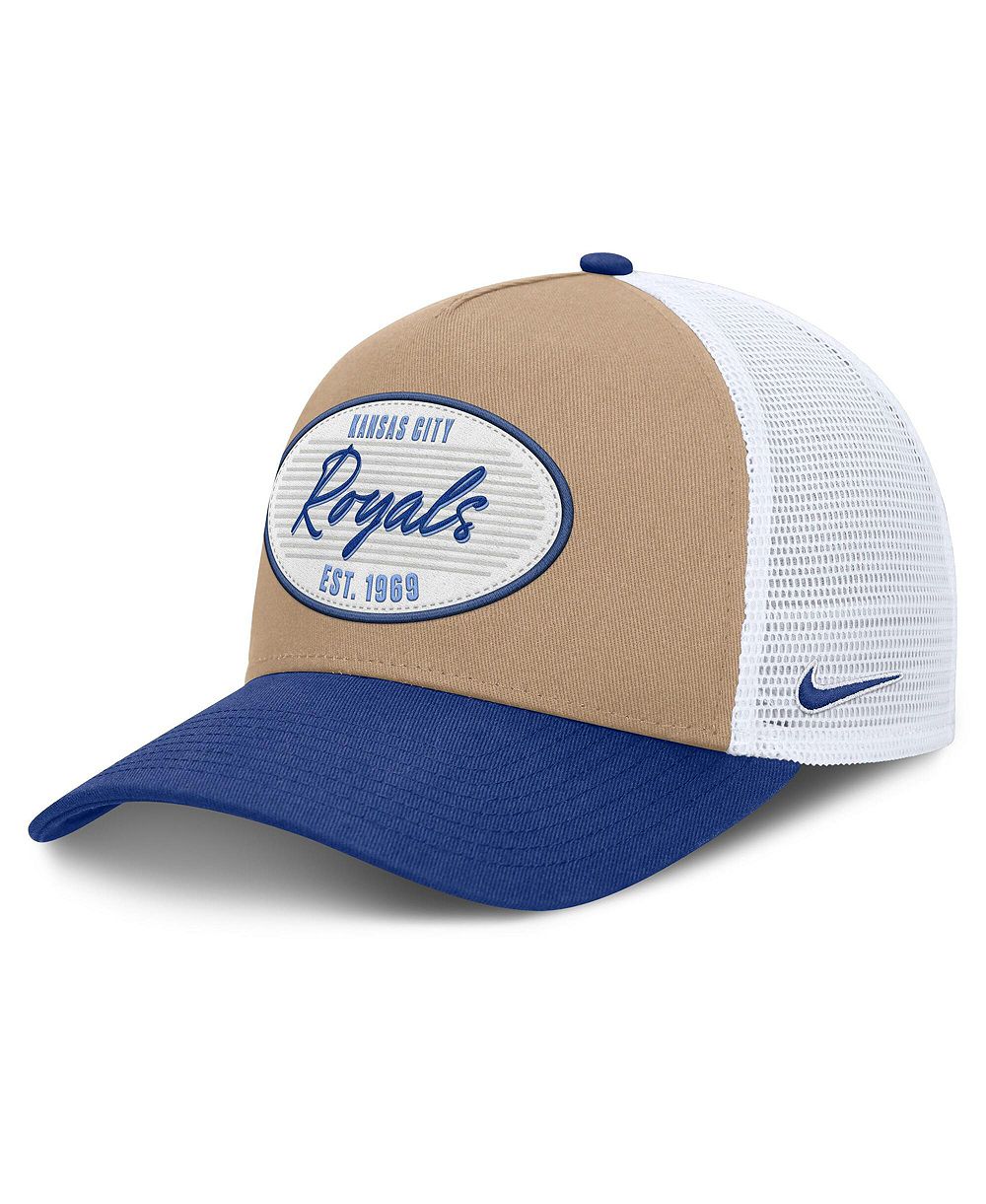 Nike кепка trucker A-Frame, Kansas City Royals, для мужчин, цвет Khaki/Royal