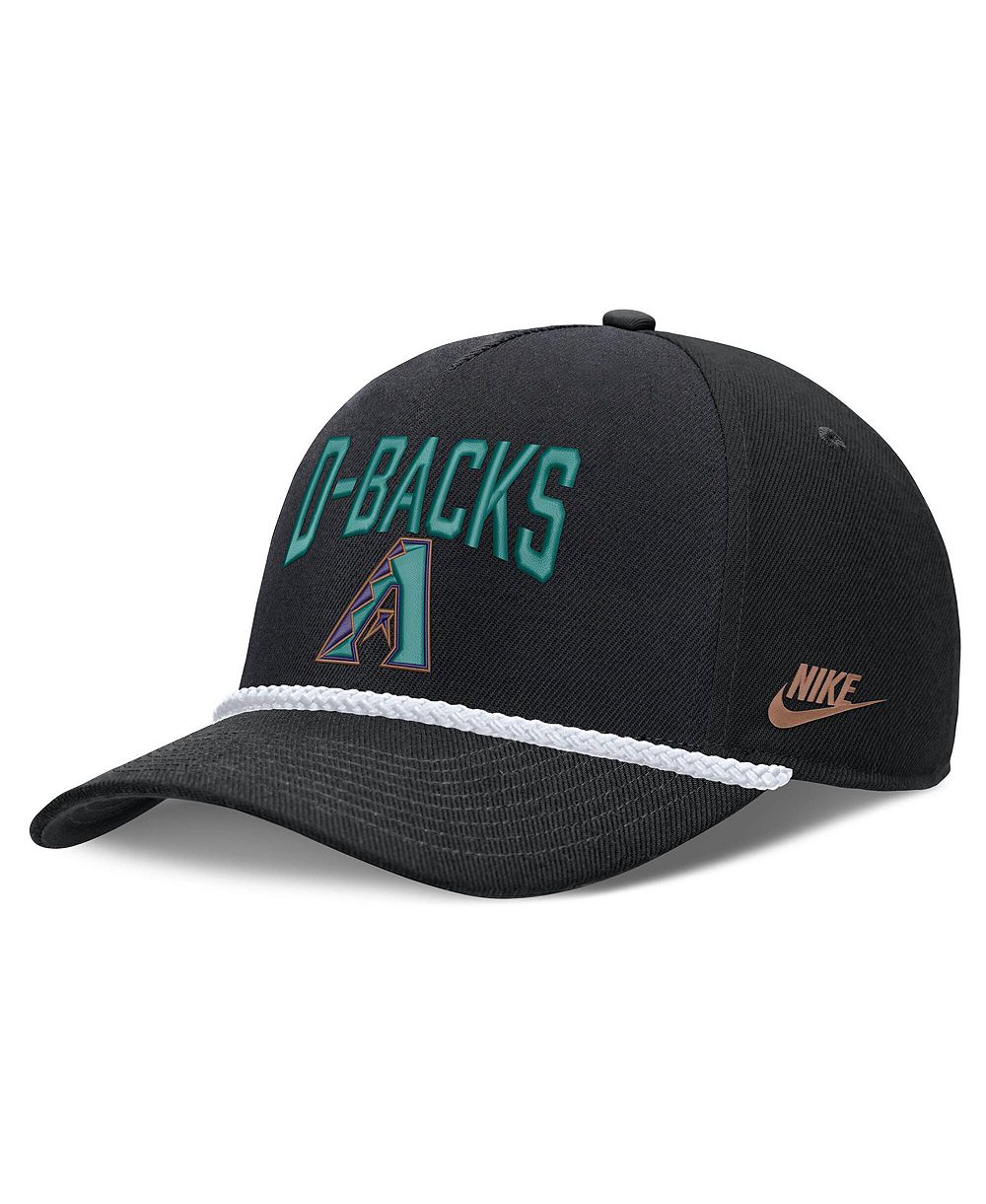 Nike Мужская черная регулируемая кепка Arizona Diamondbacks Cooperstown Rise