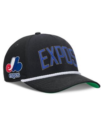 Men's Nike Black Montreal Expos Cooperstown Collection Rise Adjustable Hat