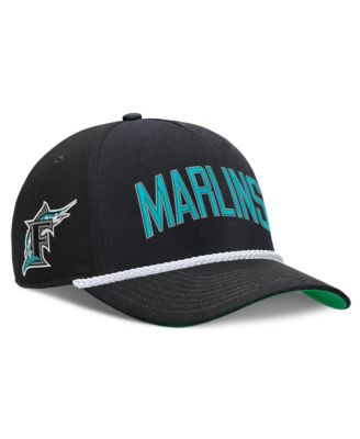 Men's Nike Black Florida Marlins Cooperstown Collection Rise Adjustable Hat