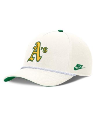 Мужская кепка Nike Cream Oakland Athletics Cooperstown Collection Rise с регулировкой