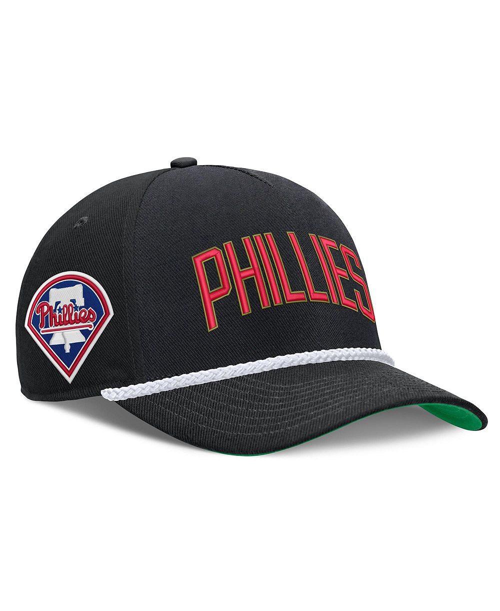 Мужская кепка Nike Black Philadelphia Phillies Cooperstown Collection Rise Adjustable