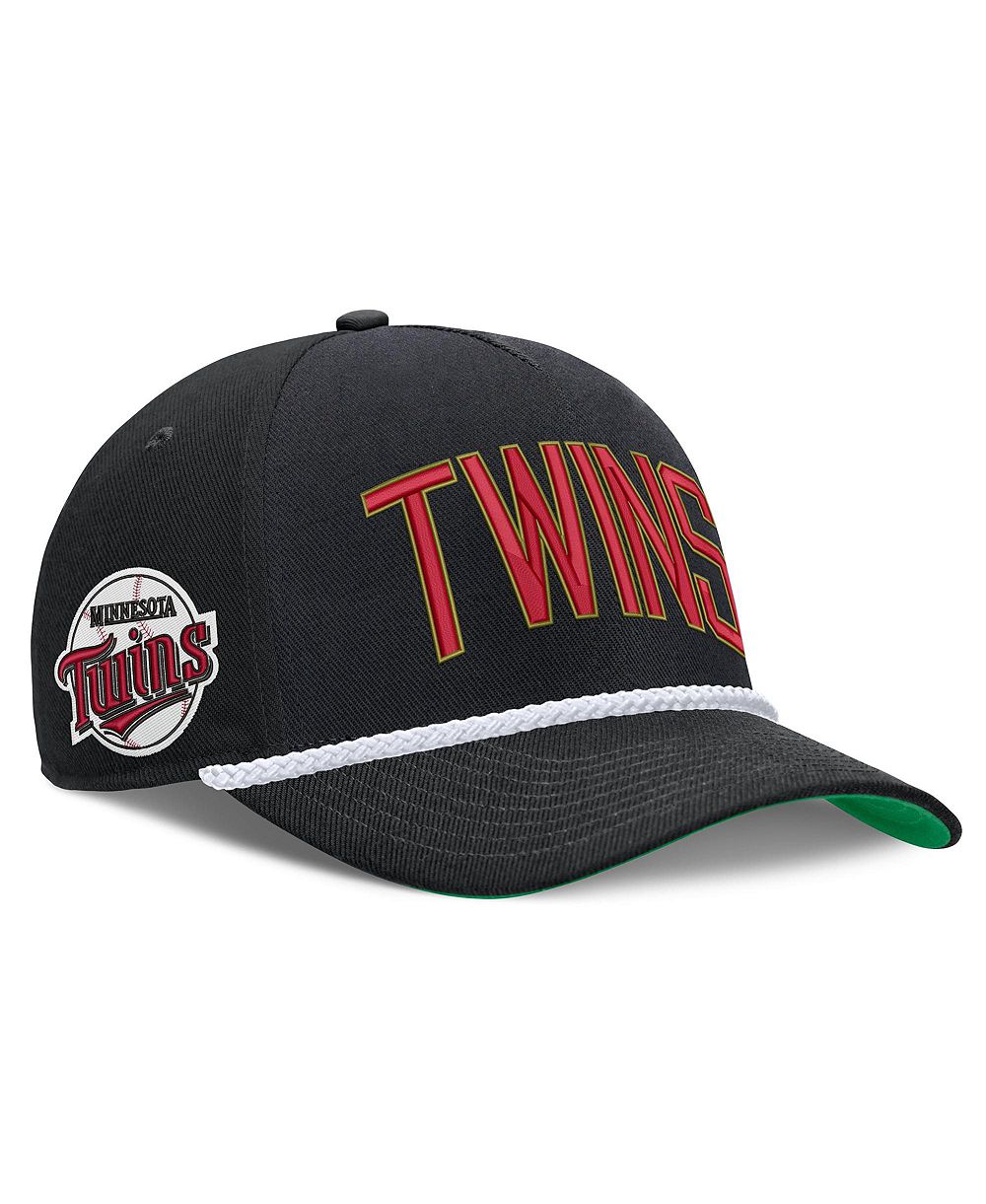 Мужская кепка Nike Black Minnesota Twins Cooperstown Collection Rise Adjustable