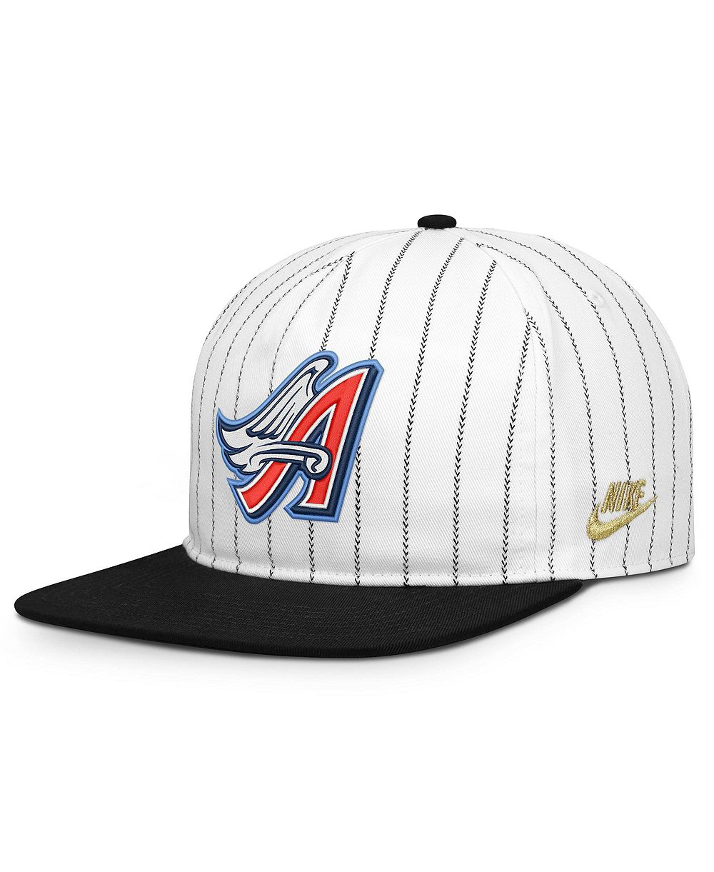Nike Мужская белая/черная кепка California Angels Cooperstown Collection Pro Adjustable